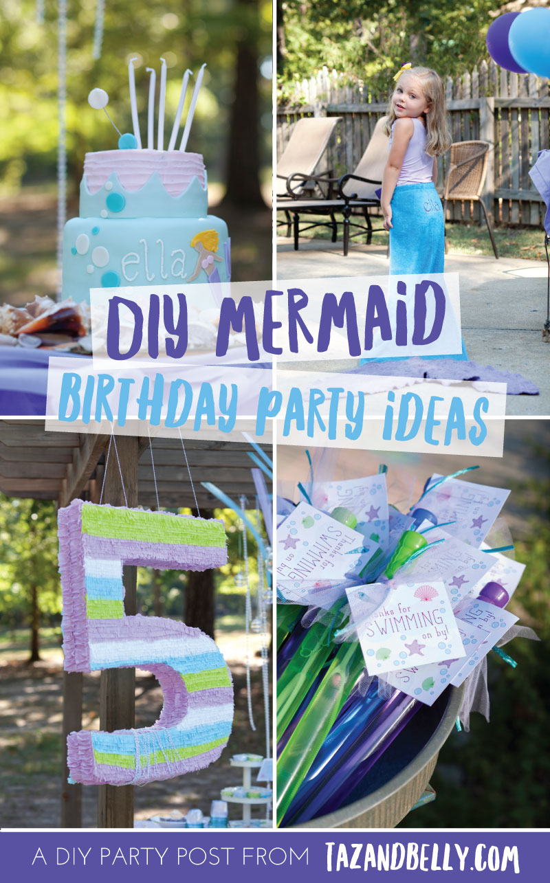 DIY Mermaid Birthday Pool Party | tazandbelly.com
