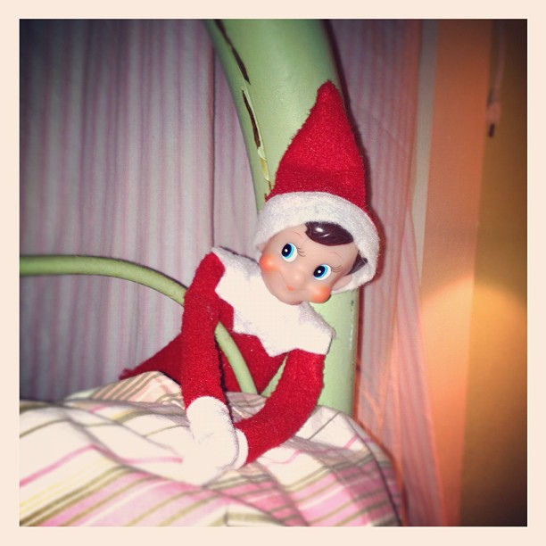 Day 10: You know... Just being a creeper and making sure the girls stay in bed! #thedailyscout #elfontheshelf #scenesfromtherockhouse