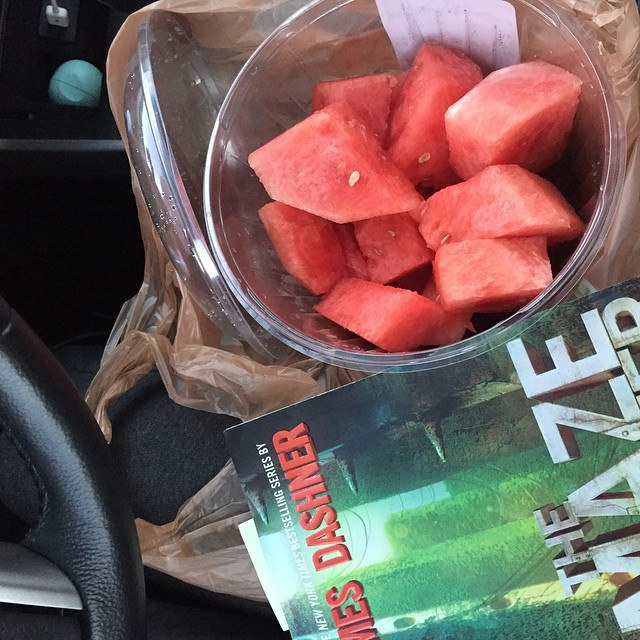 Day 8/365: Dance studio carpool shenanigans. I had to run in Publix for dog food and bought $9 worth of watermelon to snack on. 😁😳 #tazandbellyhappen