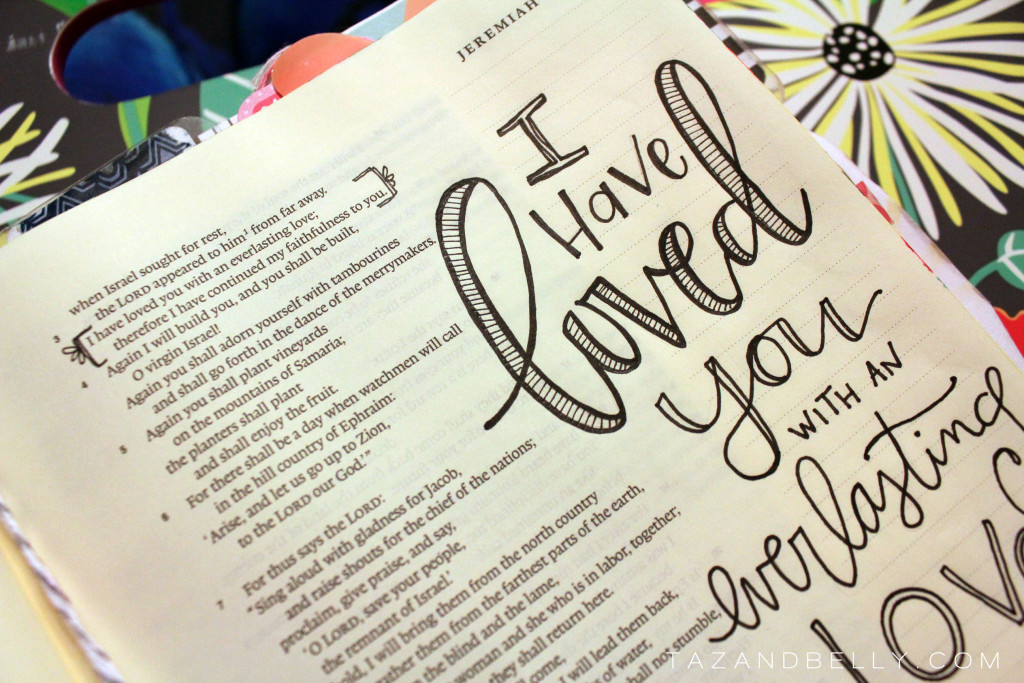 Bible Journaling: Everlasting Love | tazandbelly.com