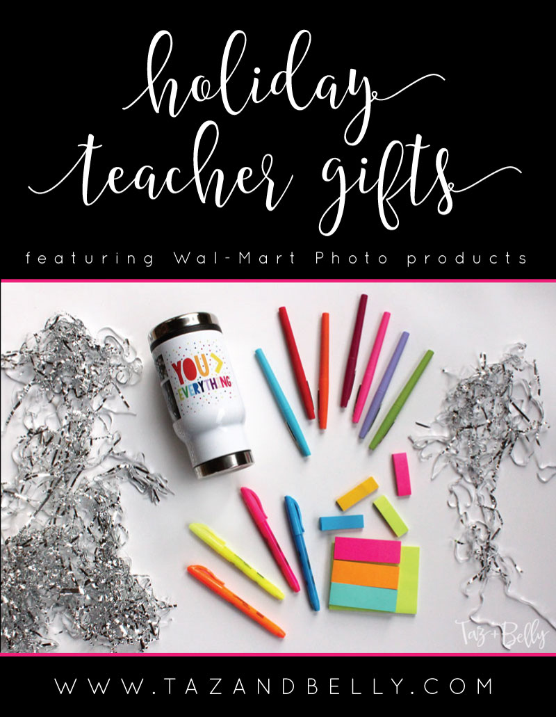 Looking for gifts for your children's teacher? Look no further! These DIY Holiday Teacher Gifts featuring Walmart Photo Products are easy, inexpensive and adorable! tazandbelly.com