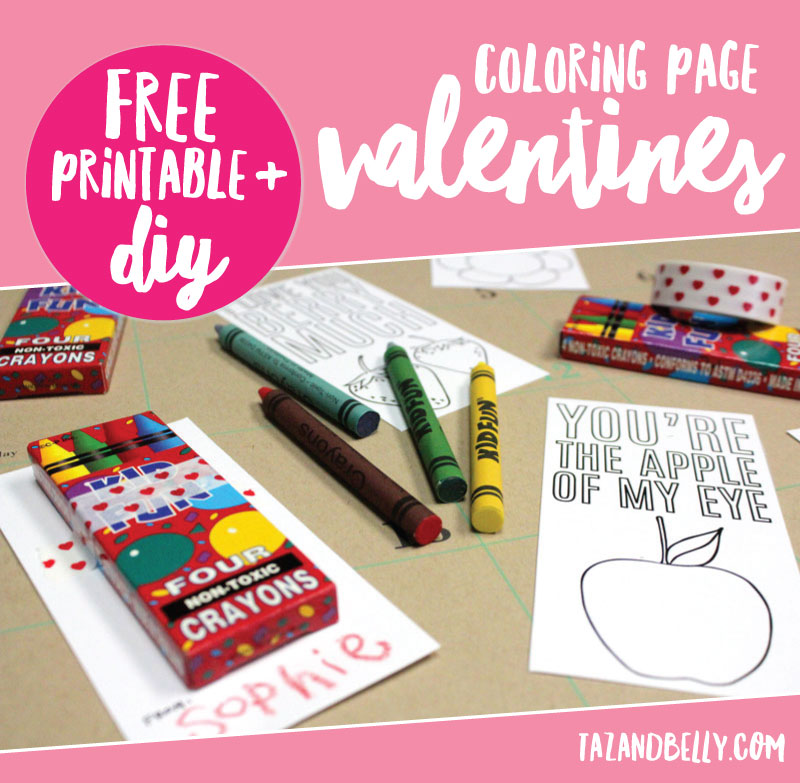 DIY Coloring Page Valentine | tazandbelly.com
