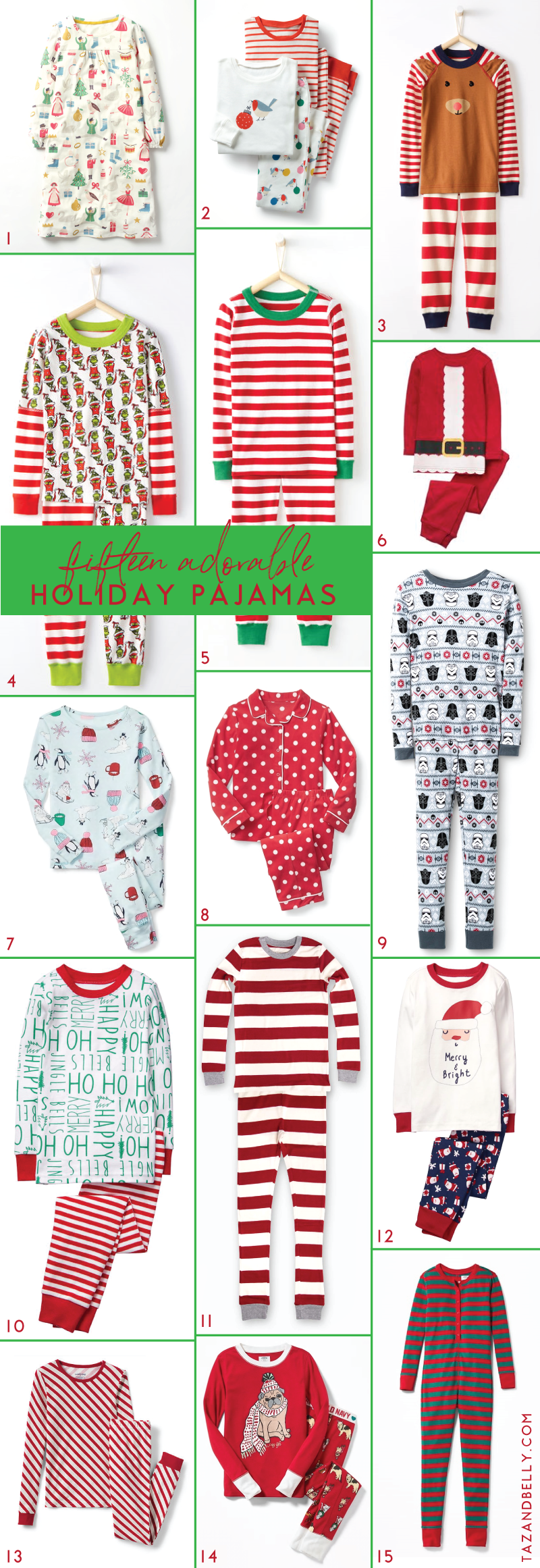 15 Christmas Pajama Sets | tazandbelly.com