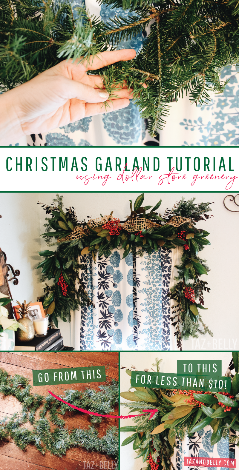 Christmas Garland Tutorial | tazandbelly.com
