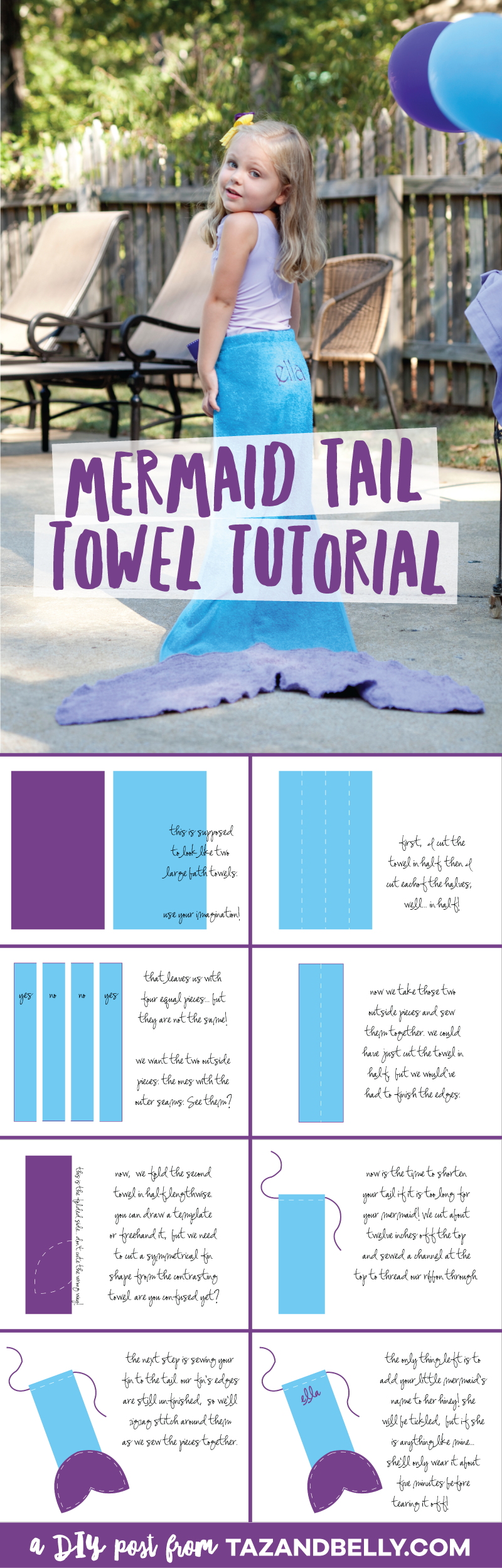 DIY Mermaid Tail Tutorial | tazandbelly.com