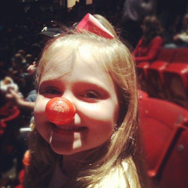 Ella's big red nose!