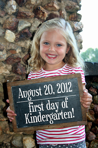 first day of kindergarten outfit girl