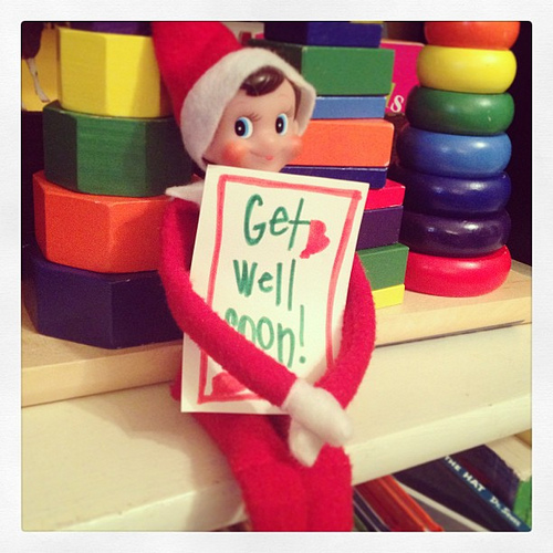 Day 16: Get well soon! #thedailyscout #elfontheshelf #scenesfromtherockhouse