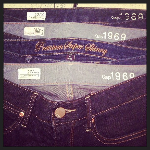 And apparently I have a love affair with these jeans. Every size from a 10 to a 4. What a difference 18 months makes!!!