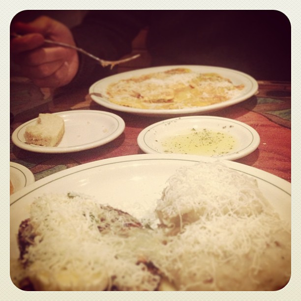 Enjoying Italian food on Cinco de Mayo.