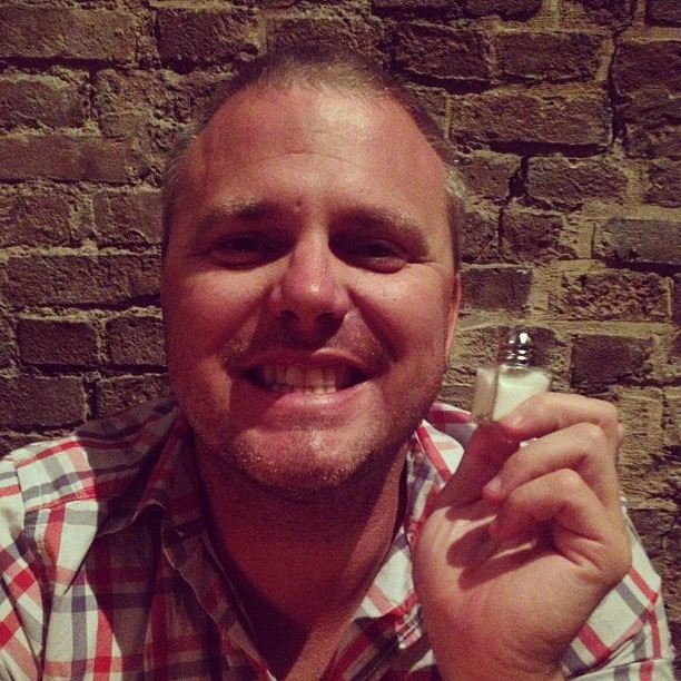 Josh is enamored with the tiny salt shaker. His exact words were, "It makes me feel like a giant."