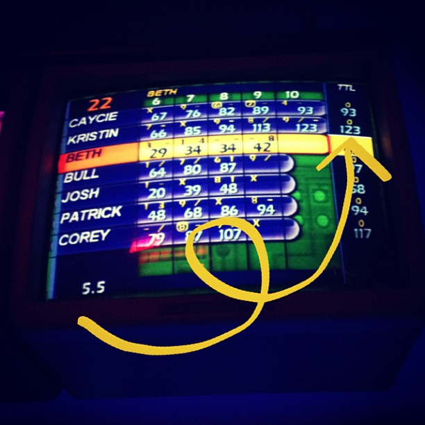 SERIOUSLY, best score I've ever had when bowling!!