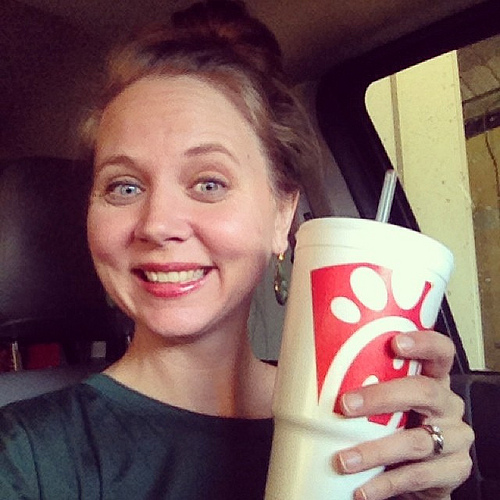 Car wash selfie & a caffeine pick-me-up on the way home!! #isitbedtimeyet #fieldsfamily14