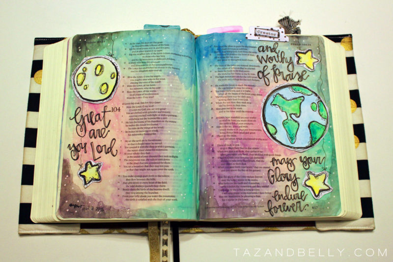 Created to Create: A Bible Journaling Video Tutorial | tazandbelly.com