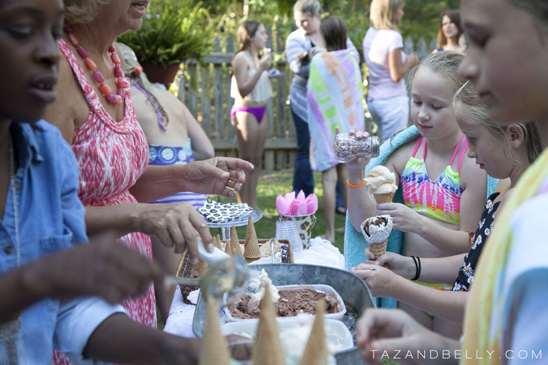 Ice Cream Pool Party | tazandbelly.com