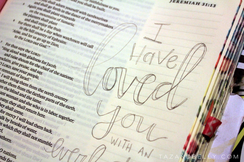 Bible Journaling: Everlasting Love | tazandbelly.com