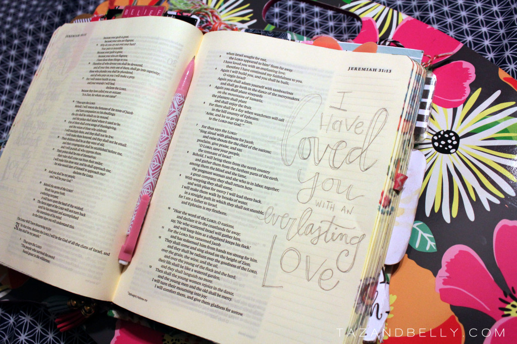 Bible Journaling: Everlasting Love | tazandbelly.com