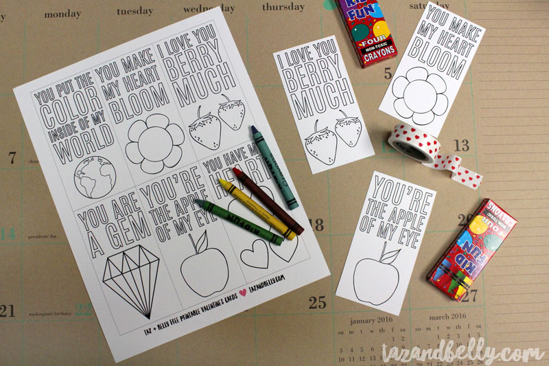 DIY Coloring Page Valentines