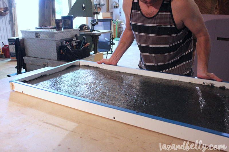 DIY Concrete Coffee Table | tazandbelly.com