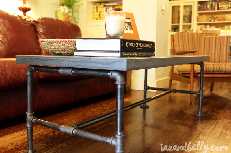 DIY Concrete Coffee Table | tazandbelly.com