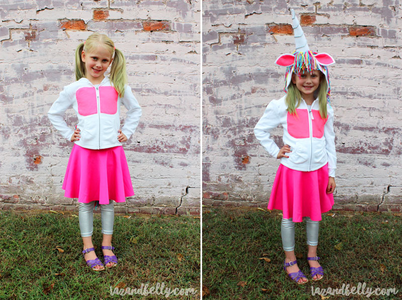 Easy DIY Unicorn Costume using items you already have in your craft closet! | tazandbelly.com