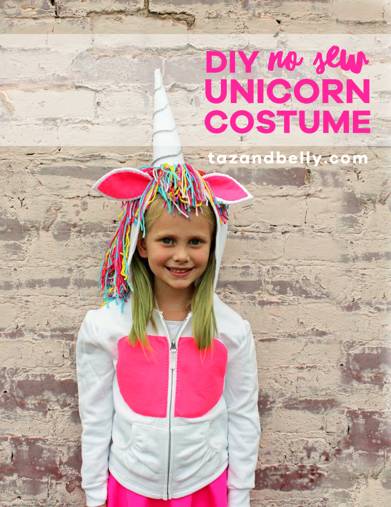 Easy DIY Unicorn Costume using items you already have in your craft closet! | tazandbelly.com