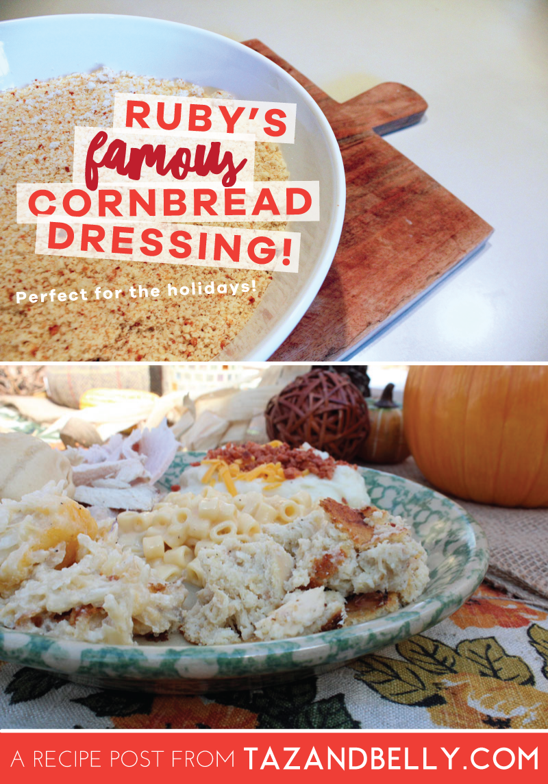 Ruby's Famous Cornbread Dressing | tazandbelly.com