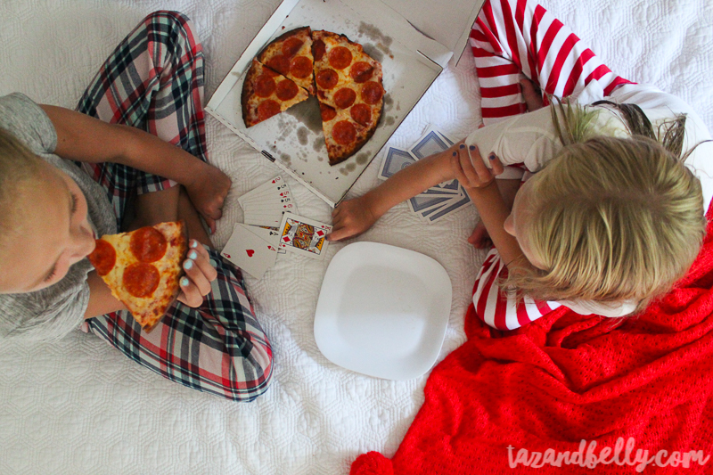 Gluten Free Papa John's Pajama Party | tazandbelly.com