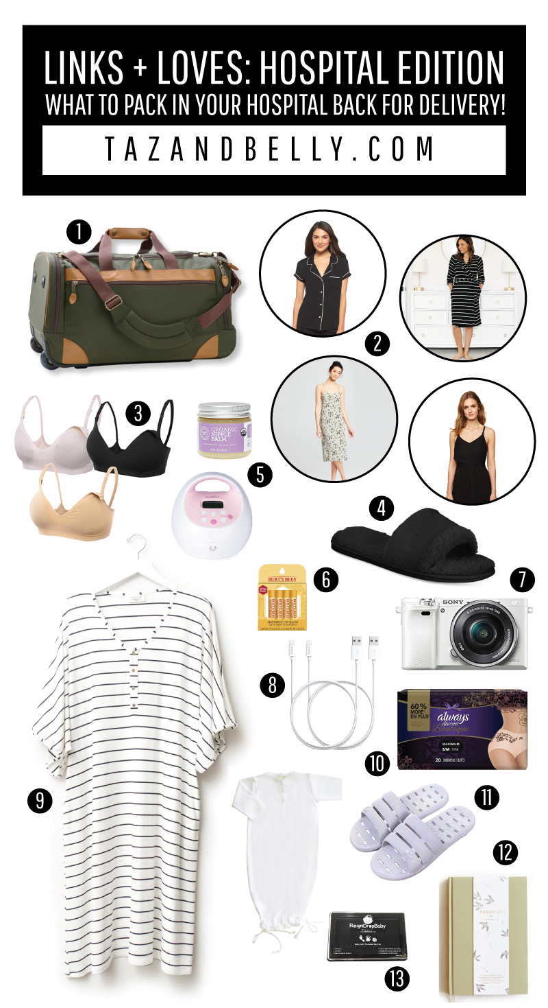 Links + Loves: What to Pack in Your Hospital Bag | tazandbelly.com