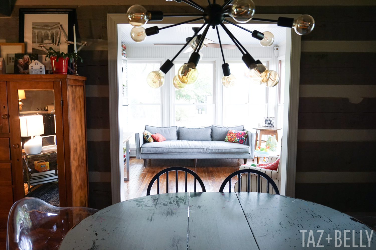 Log House Tour Before | tazandbelly.com
